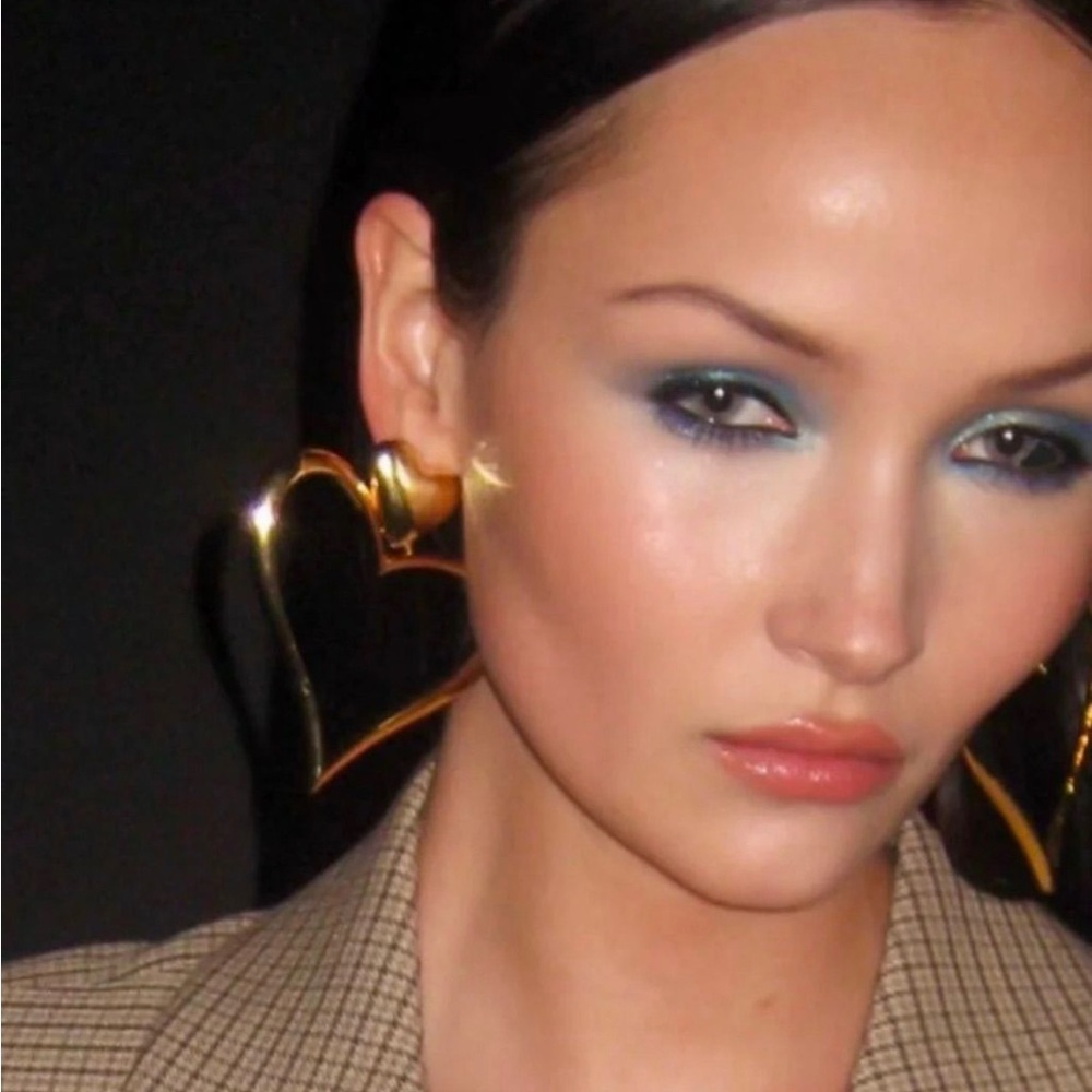 New 18k Gold Plated Gilded Heart Statement Earrings from 8 Other Reasons